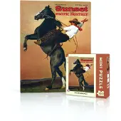 New York Puzzle Company - Puzzle « Bucking Bronco » Mini, 100 pièces, jeu éducatif