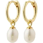 Pilgrim Boucles d'oreilles 'BERTHE' or / blanc perle