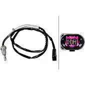 Hella Capteur de température des gaz d'échappement vissé 2 pôles 892 mm câble pour entre autres AUDI A4