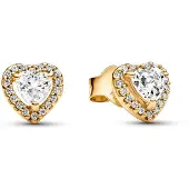 Pandora Clous D'oreilles Coeurs Scintillants En Relief