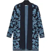 Sheego Cardigan bleu marine / bleu clair / blanc