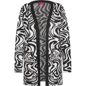 Swirly Cardigan noir / blanc cassé