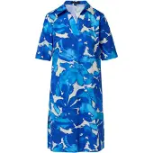Comma Robe écru / bleu / azur