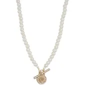 Ralph Lauren Chaîne or / argent / blanc perle