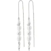 Pilgrim Boucles d'oreilles 'BERTHE' argent / blanc perle