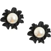 SOHI Boucles d'oreilles 'Rabia' noir / blanc perle