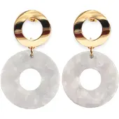 Fräulein Wunder Boucles d'oreilles 'Adua' or / blanc