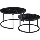 Molecule Lot de Tables basses Boston Décor Marbre Noir