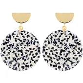 Fräulein Wunder Boucles d'oreilles 'Amal' crème / marine / or