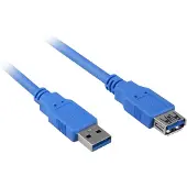 Sharkoon - Rallonge de câble USB - USB type A (M) pour USB type A (F) - USB 3.0 - 3 m - bleu