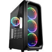 Sharkoon TK5M RGB - Boîtier ATX - panneau latéral avec fenêtre (verre trempé) - pas d'alimentation - USB/audio
