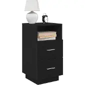 vidaXL Table de chevet avec 2 tiroirs noir 36x36x68 cm