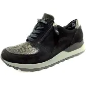 Waldlaufer Chaussures de sport pour femmes Hiroko 20, modèle à lacets, couleur noire, style décontracté