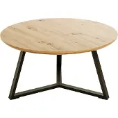 Haku Table basse en chêne clair et noir - MDF, métal, L/H/P : 80 x 42 x 80 cm