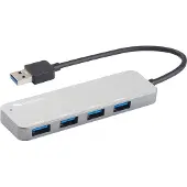 Sandberg Hub USB 3.0 4 ports SAVER, USB 3.2 Gen 1 (3.1 Gen 1) Type-A, USB 3.2 Gen 1 (3.1 Gen 1) Type-A, 5000 Mbit/s, Argent, Aluminium, 40 g