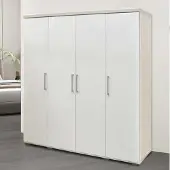 Rousseau Armoire Nikkie | 183x160x52cm | 4 portes | blanc