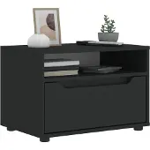 vidaXL Armoire TV VISNES Noir 60x40x38 cm Bois composite