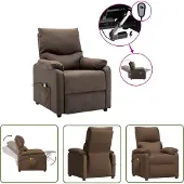 The Living Store Fauteuil de massage électrique Marron Tissu