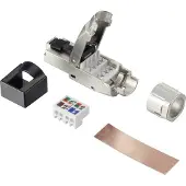 Renkforce CAT 8.1 Fiche de confection de champ RJ 45 RF-4495306 Fiche nombre de pôles capteurs 8P8C argent 1 pce