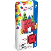 Magna-Tiles microMAGS : Jeu de construction magnétique, édition voyage, 26 pièces