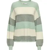 ONLY Pull-over 'ONLAtia' jaune pastel / vert pastel / vert chiné