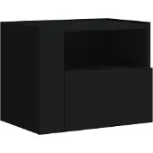 vidaXL Table de chevet murale noir 45x30x35 cm