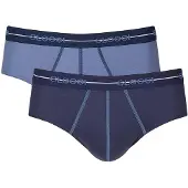 Sloggi Slips - Lot de 2 - Start Midi - Hommes - Coton/Elastane - Taille M - Bande élastique - Bleu/Multi