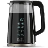 Black & Decker Bouilloire - BLACK+DECKER - Verre Noir - 1,7L - 2200W - Socle 360