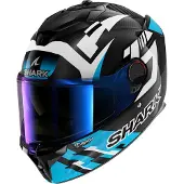 Shark Spartan Gt Pro Carbon Zarco Track Racer Carbon Blanc Bleu DWB Taille S