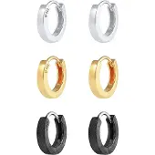 KUZZOI Boucles d'oreilles or / noir / argent