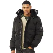 Crosshatch Veste à Capuche doublée de fourrure Milwaka Homme Noir