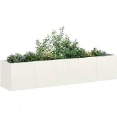 vidaXL Bac à plantes blanc 200x40x40 cm Acier laminé à froid