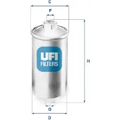Ufi Filtri Moto Guzzi California 1000/1100cc Fuel Filter Argenté