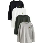 Next T-Shirt gris chiné / vert foncé / noir / blanc