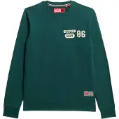 Superdry pour homme. M2013965A Sweat-shirt imprimé Vert athlétique (M), Casuel, Coton