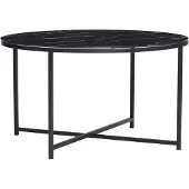 Hubsch Table basse métal / verre - marbre noir
