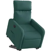 vidaXL Fauteuil relax avec releveur Vert foncé Tissu