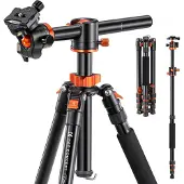 K&F Concept T254A4+BH-28L Trépied en alliage d'aluminium et de magnésium (Métal), Trépied, Orange, Noir