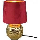 TRIO Lampe de table SPOHIA dorée et rouge, 1xE14x40W, tissu, dimensions : 26x16x16 cm, IP20, RL