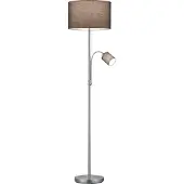 TRIO Lampe de lecture Hotel Nickel à 2 ampoules avec abat-jour gris