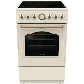 Gorenje GECS5B70CLI, Volně stojící sporák, slonová kost, Otočné ovládání, Přední deska, Sklokeramický, 4 zóny, Retro design