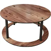Skye Decor , table basse haut de gamme, 70 cm de diamètre, 38 cm de hauteur | 100 % MDF, pieds en carton compressé | Couleur noyer, style moderne et industriel, parfaite pour votre intérieur !