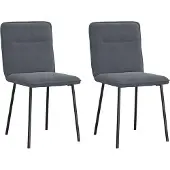 vidaXL Chaise de salle à manger 2 pcs. Gris foncé velours