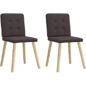 vidaXL Chaise de salle à manger 2 pcs. Marron foncé Tissu