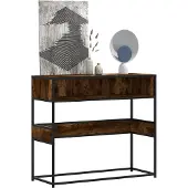 vidaXL Table console chêne fumé 90x35x80 cm bois d'ingénierie