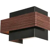 Steinhauer Applique murale Muro noir avec bois M