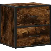 vidaXL Table de chevet murale Chêne fumé 40x31x39,5 cm