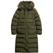Superdry Everest Faux Fur Longline Jacket Vert XL Femme