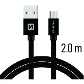 Swissten Câble de données Textile microUSB, 2,0 m