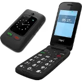 eSTAR Digni Flip par Clamshell Phone 2.4+ 1.77" Juodas (2.40"), Téléphone portable à touches, Noir